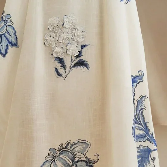 Multicolor Elegant Women's Floral Maxi Slip Dress with 3D Flowers - Picture 6 of 7